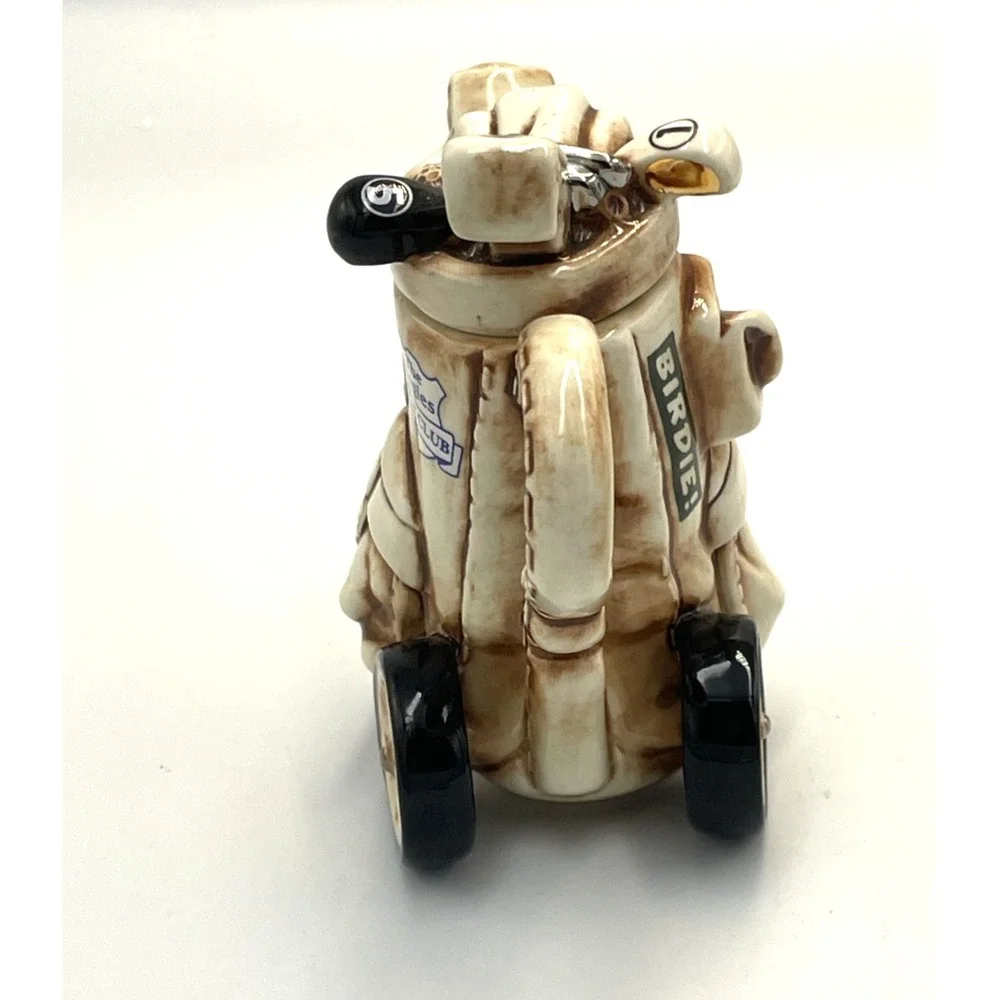 Vtg Paul Cardew Golf Trolley Bag Teapot 1 c Novelty Retro Golfer Links